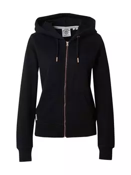 Толстовка с капюшоном на молнии Superdry ESSENTIAL, черный
