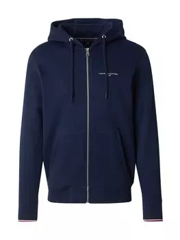 Толстовка с капюшоном на молнии TOMMY HILFIGER Zip-Up Hoodie, темно-синий