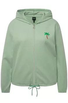 Толстовка с капюшоном на молнии Ulla Popken, цвет Green/Pastel green