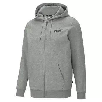 Толстовка с капюшоном PUMA Men's Essentials Full-Zip Logo Hoodie Men, цвет medium gray heather