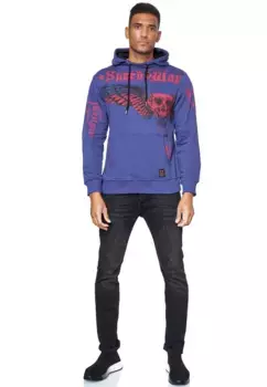 Толстовка с капюшоном Rusty Neal " Rusty Neal Sweater" с модными принтами, красный