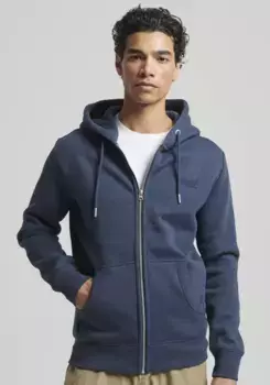 Толстовка с капюшоном Superdry "ESSENTIAL LOGO ZIP HOODIE", синий