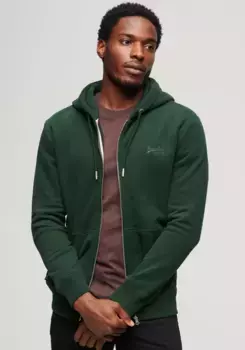 Толстовка с капюшоном Superdry "ESSENTIAL LOGO ZIP HOODIE", зеленый