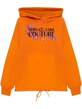 Толстовка с капюшоном Versace Jeans Couture с аппликацией логотипа, оранжевый