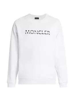 Толстовка с круглым вырезом и логотипом Moncler, белый