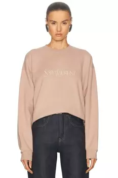 Толстовка с круглым вырезом Saint Laurent, цвет Nude Rose