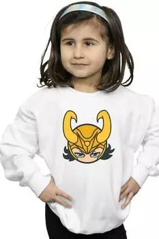 Толстовка с крупным планом Loki Marvel, белый