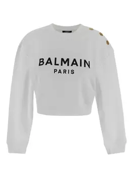 Толстовка с логотипом Balmain, белый