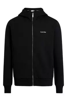 Толстовка с молнией и логотипом Calvin Klein, черный