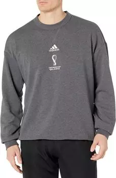 Толстовка с официальной эмблемой чемпионата мира по футболу 2022 года adidas, цвет Dark Grey Heather