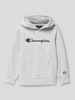 Толстовка с принтом этикетки CHAMPION, серый