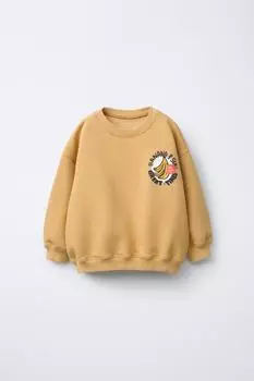 Толстовка с принтом ZARA, кэмел