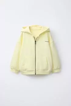 Толстовка с рельефным слоганом ZARA, цвет Light yellow