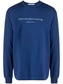Толстовка с вышитым логотипом Alexander Wang, синий