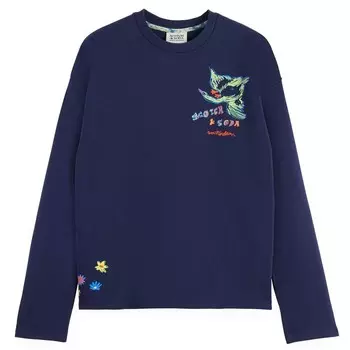 Толстовка Scotch & Soda Placed Swan Artwork, синий