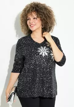 Толстовка SNOWFLAKE GRAPHIC Ulla Popken, черный