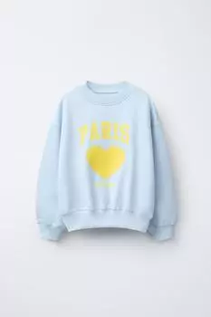 Толстовка со слоганом ZARA, светло-синий