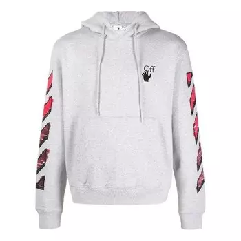 Толстовка ss21 logo printing drawstring gray Off-White, серый