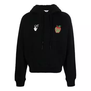 Толстовка ss21 pattern hooded long sleeves loose fit black Off-White, черный
