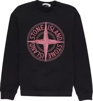 Толстовка Stone Island Sweatshirt Large Front Logo 'Black', черный