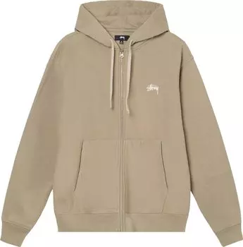 Толстовка Stussy Stock Logo Zip Hood 'Khaki', коричневый