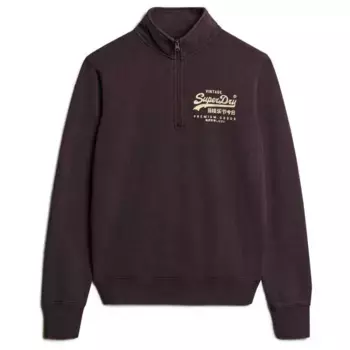 Толстовка Superdry Classic Vl Graphic half zip, коричневый
