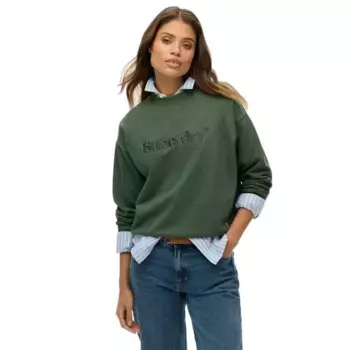 Толстовка Superdry Emb Core Logo Loose, зеленый