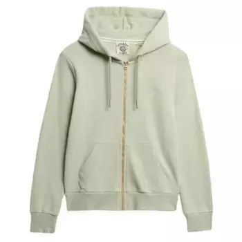 Толстовка Superdry Essential Logo full zip, зеленый