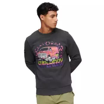 Толстовка Superdry Motor Retro Graphic, серый