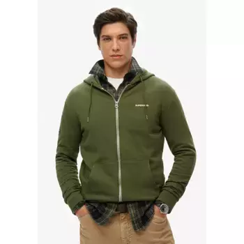 Толстовка Superdry Plain full zip, зеленый