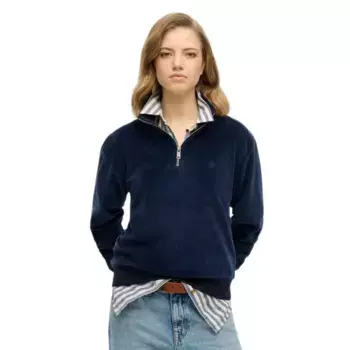 Толстовка Superdry Velour half zip, синий