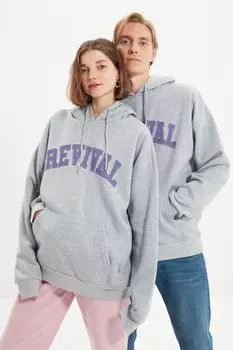 Толстовка TRENDYOL MAN, серый