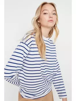 Толстовка trendyol Sweatshirt, цвет Wei/Blau