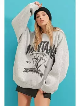 Толстовка trendyol Sweatshirt, серый
