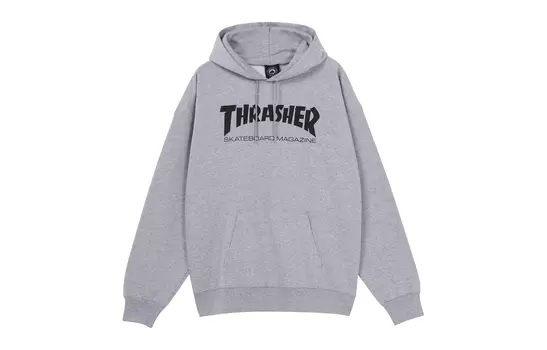 Толстовка унисекс Thrasher с логотипом бренда, серый