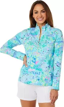 Толстовка UPF 50+ Skipper Popover Lilly Pulitzer, цвет Bayside Blue Lilly Loves Texas