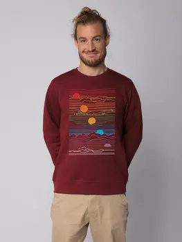 Толстовка wat? Apparel Sun And Moon, цвет weinrot