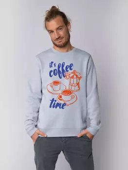 Толстовка wat? Apparel Sweatshirt Its coffee time, цвет Serene Blue
