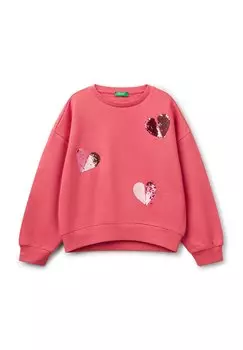 Толстовка WITH SEQUINS United Colors of Benetton, фуксия