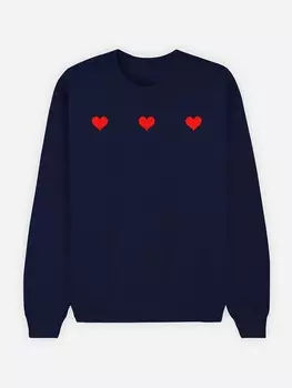 Толстовка WOOOP Sweatshirt Trois Petits Coeurs, темно-синий