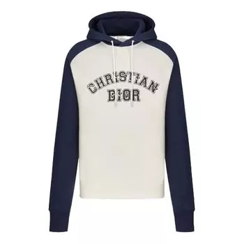 Толстовка x peter doig fw21 logo long-sleeved men's grey Dior, белый