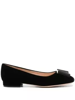 TOM FORD балетки из бархата с бантом, черный