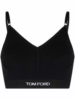 TOM FORD бюстгальтер-бралетт с логотипом, черный
