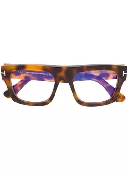 TOM FORD Eyewear очки с эффектом черепашьего панциря, коричневый