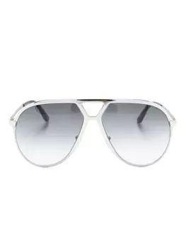 TOM FORD Eyewear солнцезащитные очки в массивной оправе с логотипом, серебристый
