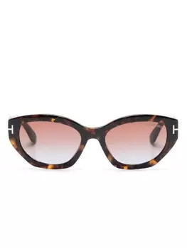 TOM FORD Eyewear солнцезащитные очки в оправе 'кошачий глаз', коричневый