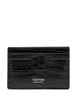 TOM FORD картхолдер с тиснением под крокодила, черный