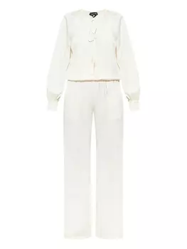 TOM FORD комбинезон с длинными рукавами и сборками, белый