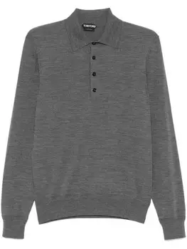 TOM FORD меланжевая рубашка поло, серый