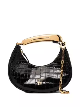 TOM FORD мини-сумка на плечо Bianca с тиснением под крокодила, черный